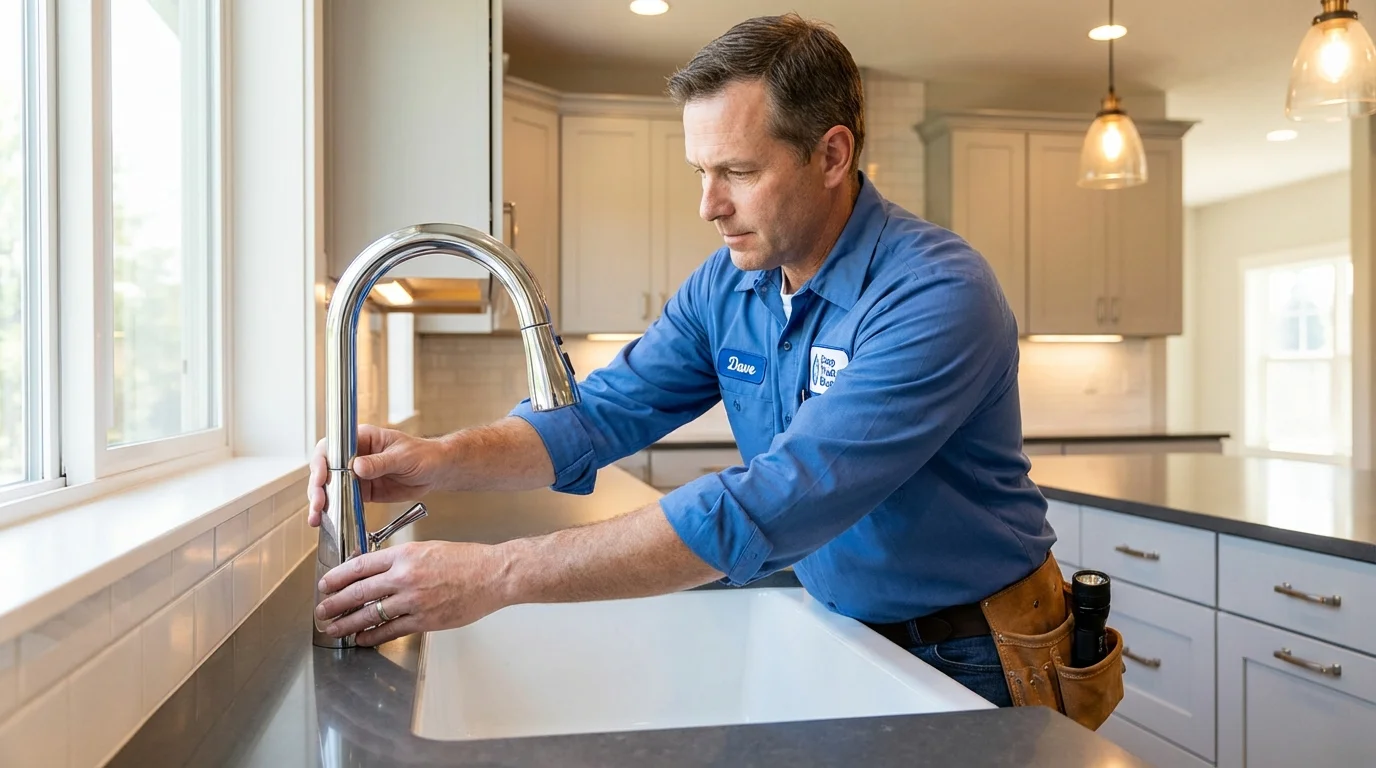 Kitchen faucet installation by Johns Plumbing LLC in Waite Park