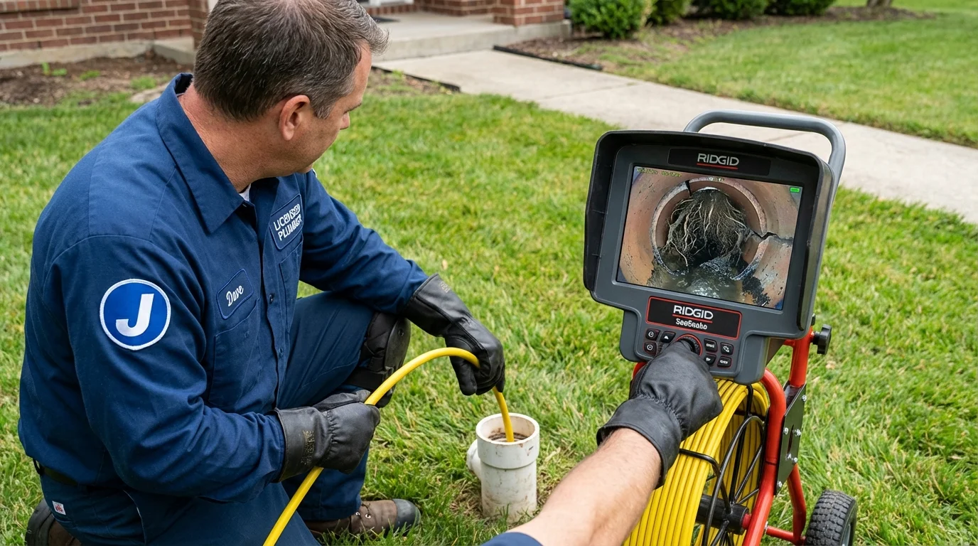 Sewer camera inspection being performed by Johns Plumbing LLC in Waite Park